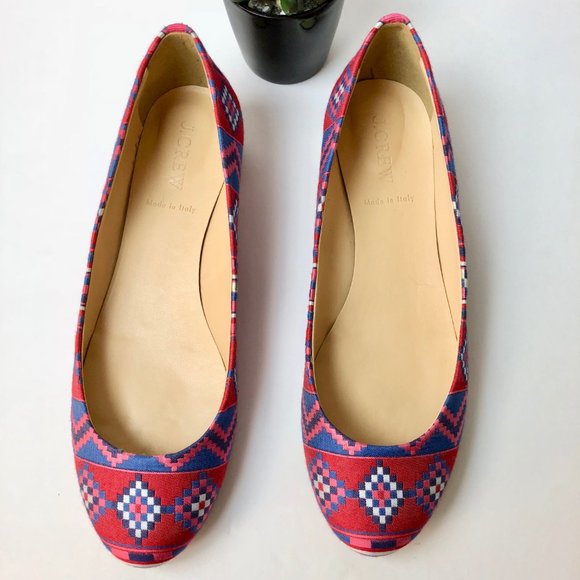 J. CREW Janey Printed Flats Made in Italy - Size 8 - Picture 2 of 6